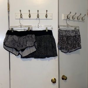 Bundle - 2 Lululemon shorts and one Lululemon skort